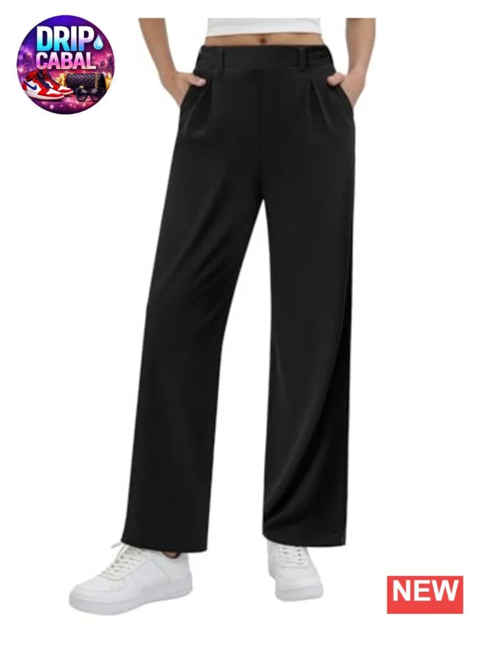 Wide Leg Dress Pants High Waisted Business Casual Work Slacks Pleated Front